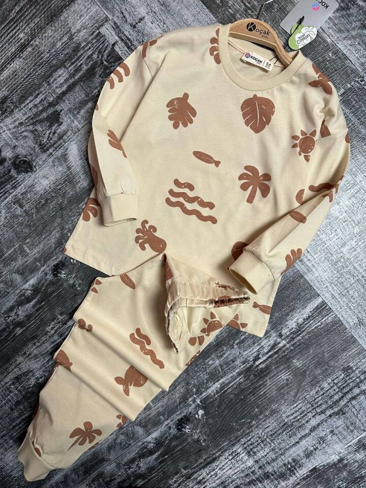 PALMİYE Desenli Erkek Pijama Takımı