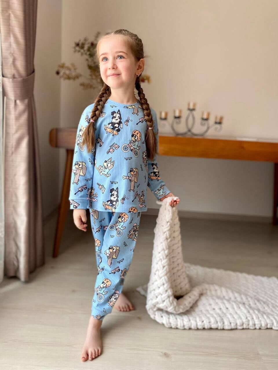 BLUEY Fitilli Kız Pijama Takımı