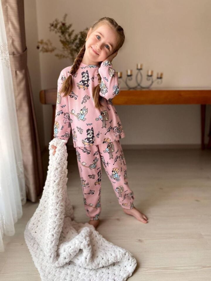 BLUEY Fitilli Kız Pijama Takımı