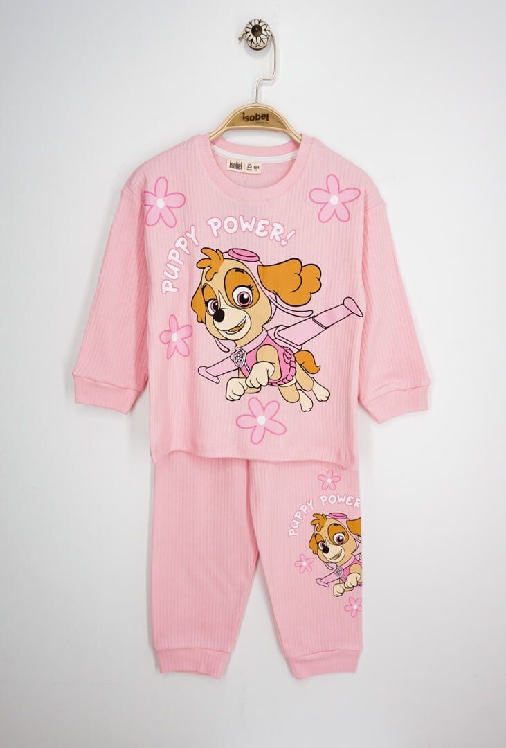 Paw Petrol Fitilli İnterlok Kız Pijama Takımı
