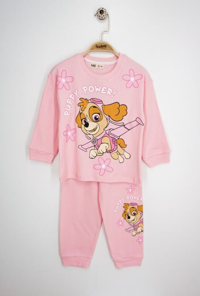 Paw Petrol Fitilli İnterlok Kız Pijama Takımı