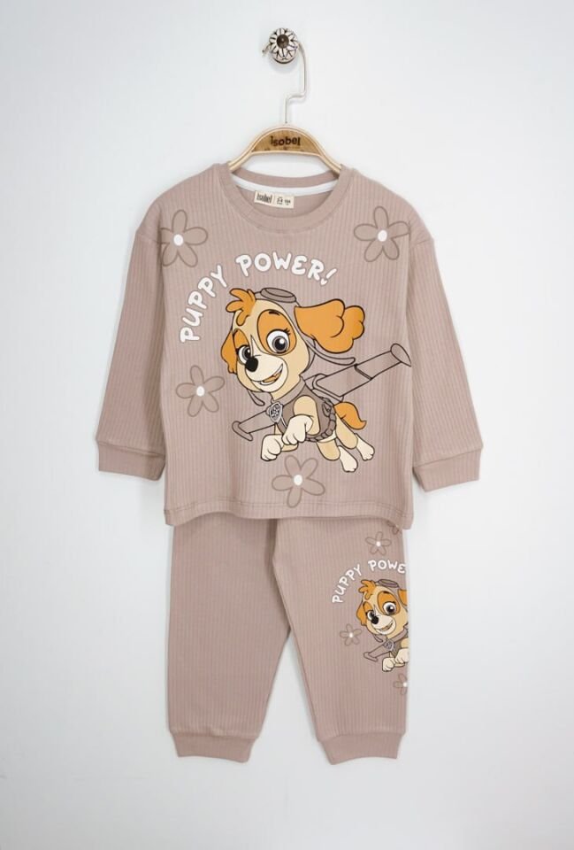 Paw Petrol Fitilli İnterlok Kız Pijama Takımı
