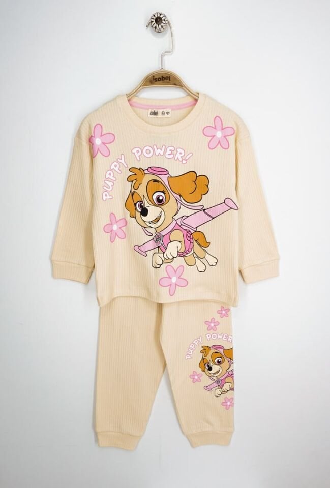 Paw Petrol Fitilli İnterlok Kız Pijama Takımı