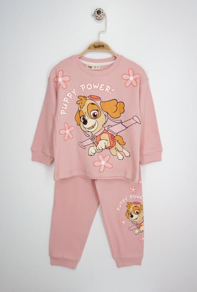 Paw Petrol Fitilli İnterlok Kız Pijama Takımı