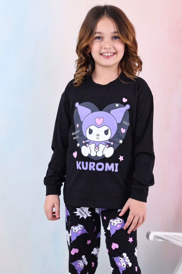 Kuromi Baskılı Kız Çocuk Pijama Takımı