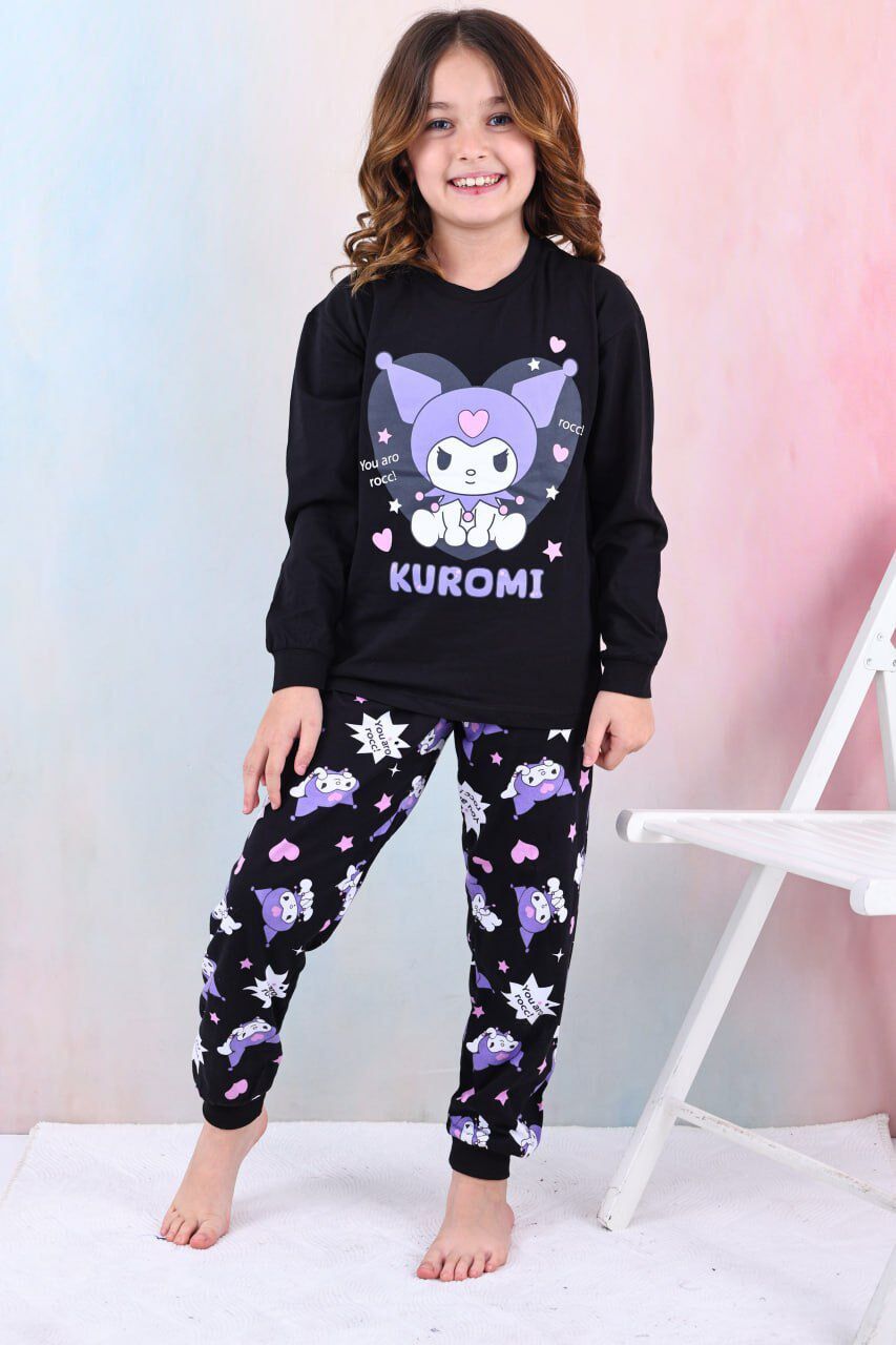Kuromi Baskılı Kız Çocuk Pijama Takımı