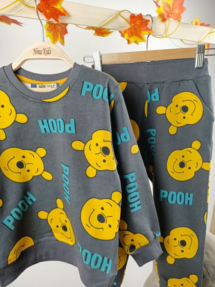 Winnie The Pooh Desenli 3 İplik Eşofman Takımı