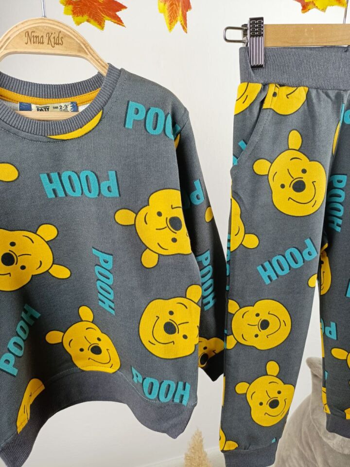 Winnie The Pooh Desenli 3 İplik Eşofman Takımı
