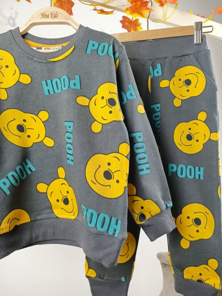 Winnie The Pooh Desenli 3 İplik Eşofman Takımı
