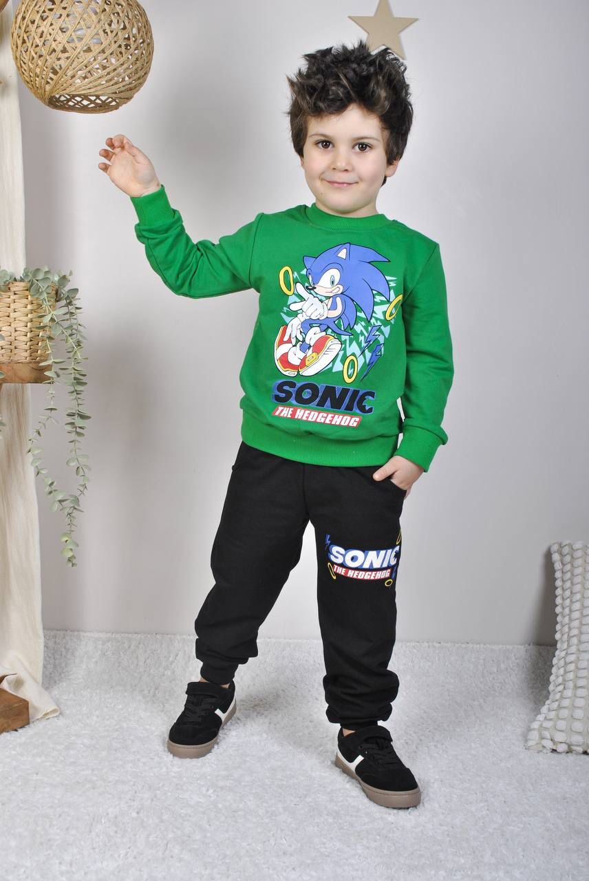 SONİC Desenli Bisiklet Yaka Takım