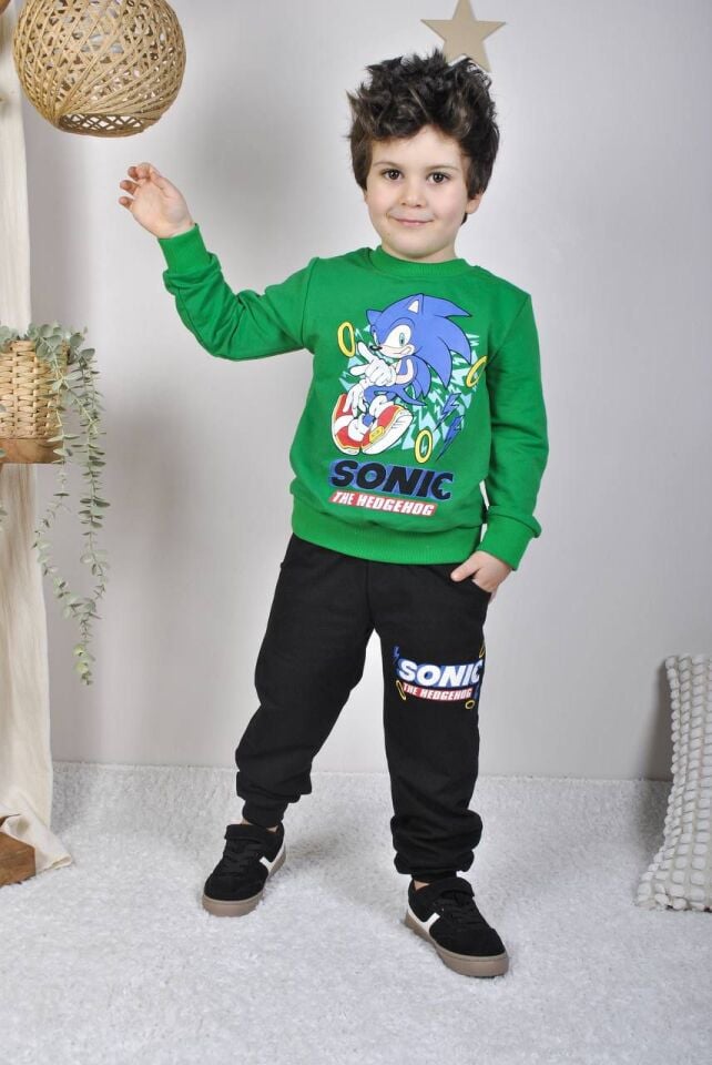SONİC Desenli Bisiklet Yaka Takım